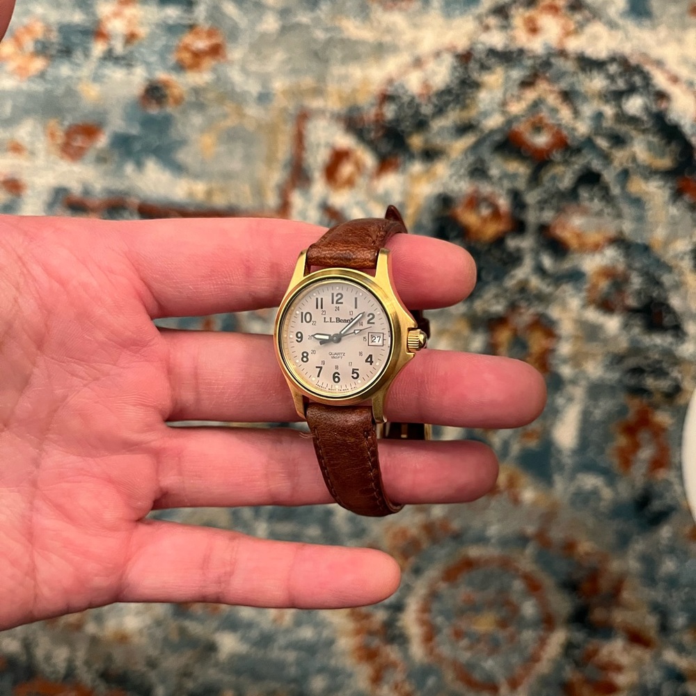 COPY - L.L. Bean Field Watch 12/24 Hour Dial Gold Steel Women's
